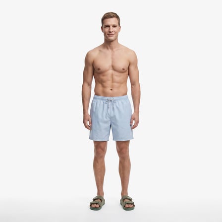 Nautica Erkek Mavi Regular Fit Desenli Deniz Şortu