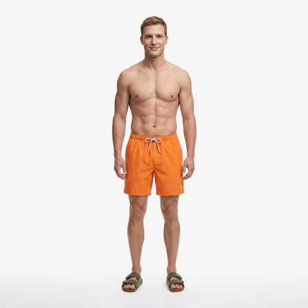 Nautica Erkek Turuncu Regular Fit Desenli Deniz Şortu