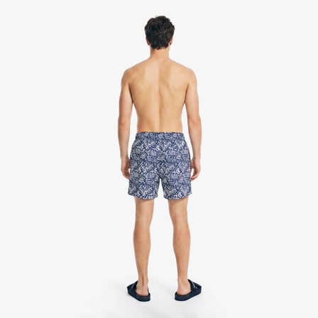 Nautica Erkek Lacivert Regular Fit Desenli Deniz Şortu