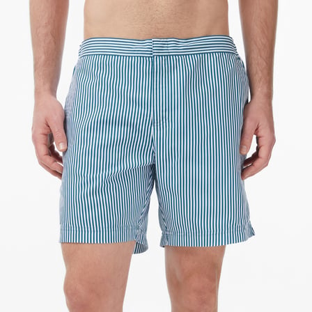 Nautica Erkek Yeşil Regular Fit Çizgili Deniz Şortu