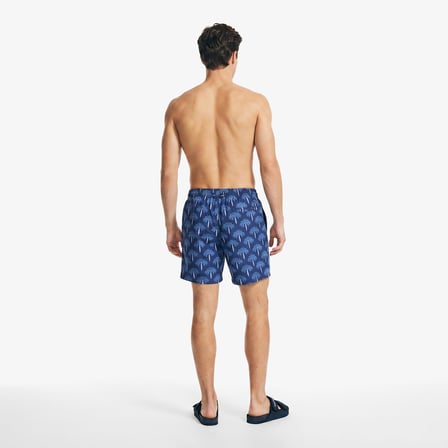 Nautica Erkek Lacivert Regular Fit Desenli Deniz Şortu