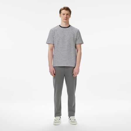 Nautica Erkek Lacivert Regular Fit Çizgili T-Shirt
