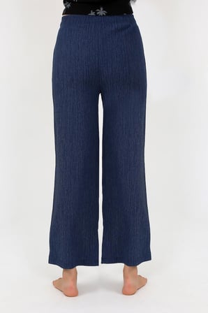Moda Çizgi Kadın Kalın Askılı Body Bol Paça Pantolon 2`li Takım Siyah 4221