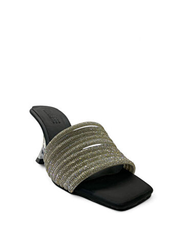 TH28 Kadın Abiye Taşlı 9.5 cm Topuklu Terlik