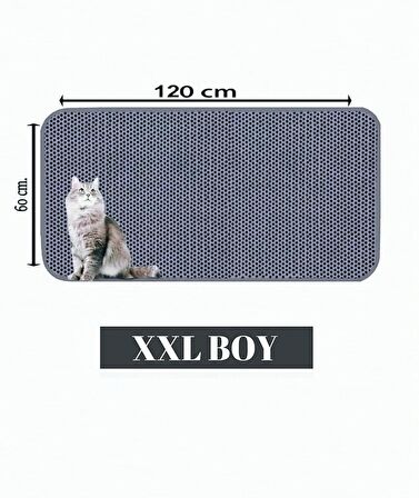 XXL Boy Elekli Kedi Tuvalet Önü Paspası 120x60Cm