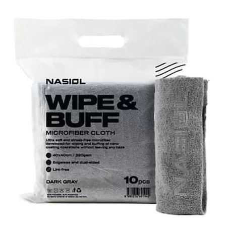 NASIOL WIPE&BUFF - Açık Gri Mikrofiber Bez 10lu
