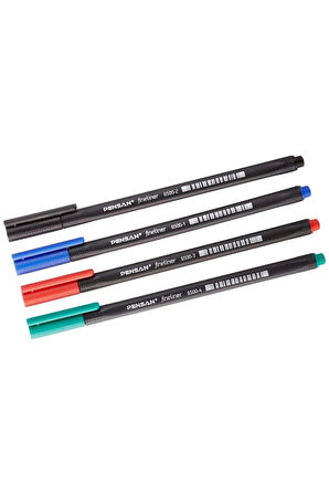 Fineliner Keçeli Kalem 0.4 mm (Siyah, Mavi, Kırmızı ve Yeşil)