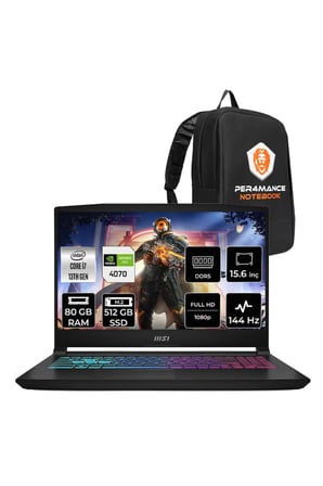 KATANA 15 B13VGK i7 13620H 80GB 512GB SSD RTX4070/8GB 15.6" FHD 144Hz FDOS Gaming Laptop & PER4 Çanta