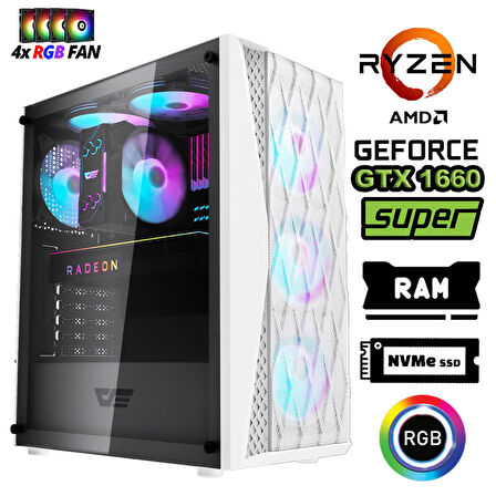 Xaser Xsr1199 Ryzen 5 5500 16GB Ram 512GB M.2 NVMe SSD 6GB GTX1660 Super Masaüstü Oyuncu Bilgisayarı