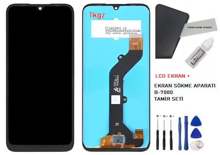 Tkgz Infinix HOT 20İ Lcd Ekran Dokunmatik SERVİCE PACK LCD + B-7000 + TAMİR SETİ