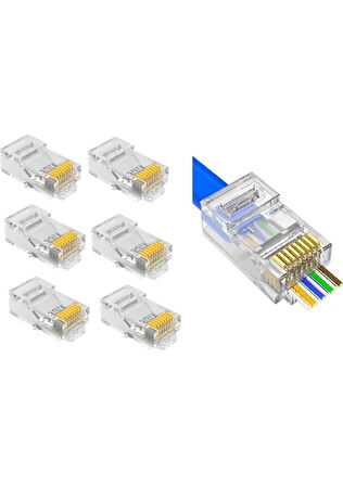 EZ RJ45 Cat6 Yeni Nesil Delikli Jack Konnektör 100 Adet