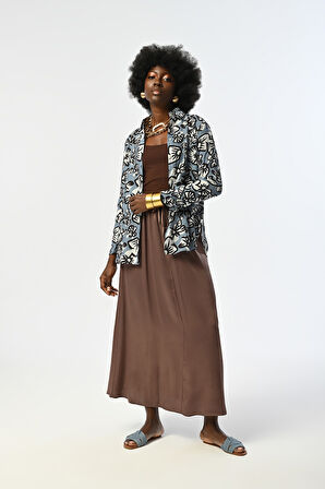 KADIN ÇİÇEK DESENLİ GÖMLEK