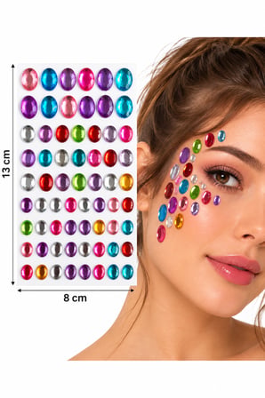 Daireler Yapışkanlı Yüz Taşı Face Gems Taşlı Yüz ve Vücut Süsü