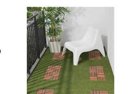 IKEA RUNNEN yer döşemesi, suni çim, 0,81 m², 9 adet 