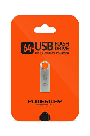 Powerway 64 Gb Usb 2.0 Metal Kasa Flash Bellek