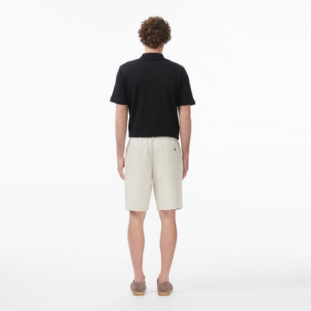 Nautica Erkek Krem Regular Fit Keten Şort