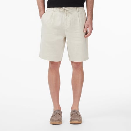 Nautica Erkek Krem Regular Fit Keten Şort