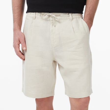 Nautica Erkek Krem Regular Fit Keten Şort