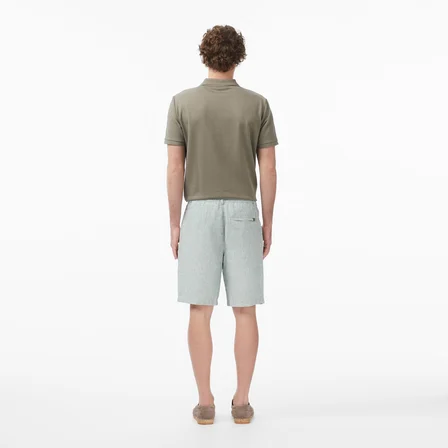 Nautica Erkek Yeşil Regular Fit Keten Şort
