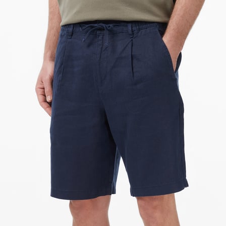 Nautica Erkek Lacivert Regular Fit Keten Şort