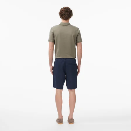 Nautica Erkek Lacivert Regular Fit Keten Şort