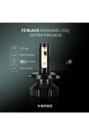 F2 Mini Slim Led Xenon Far Ampulü Csp Çip | H4