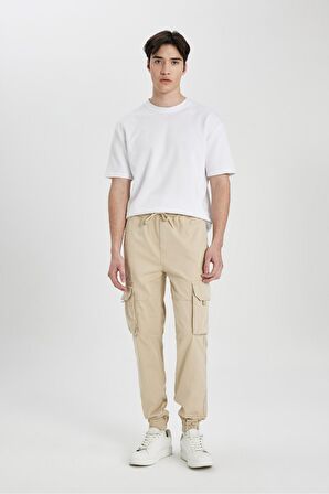 DeFacto Regular Kargo Jogger Kargo Cepli Gabardin Pantolon B6146AX24SPBG732