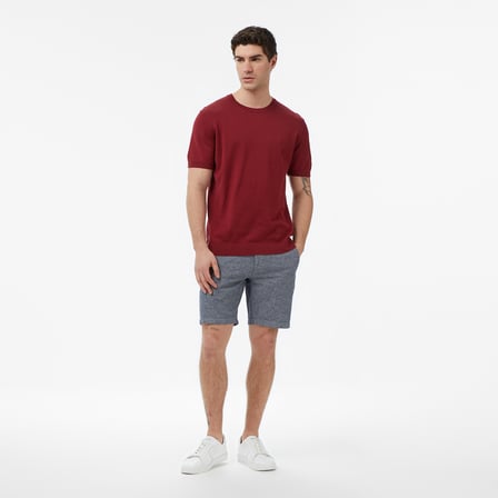 Nautica Erkek Bordo Regular Fit Kısa Kollu Triko
