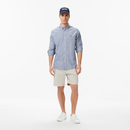 Nautica Erkek Mavi Regular Fit Çizgili Gömlek