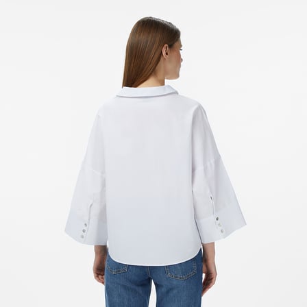Nautica Kadın Beyaz Regular Fit Kısa Kollu Gömlek