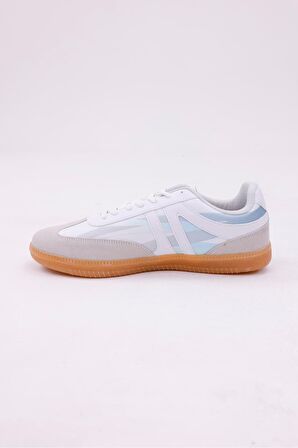 Dijital Baskı Unisex Beyaz-Mavi Sneaker Ayakkabı