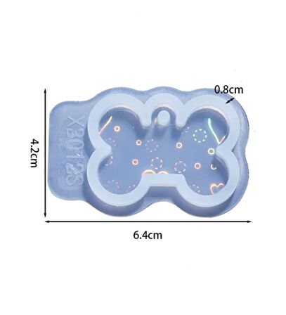 Holografik lazer köpek kemik silikon kalıp - Kod:512