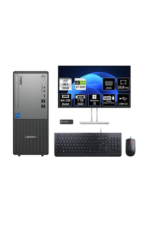 ThinkCentre Neo 50T G5 i5 13400 64GB 1TB SSD GT1030/4GB W11H Masaüstü Bilgisayar + 23.8"