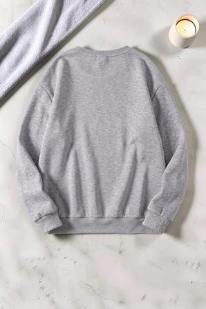 Unisex Meraklı Ördek Baskılı Bisiklet Yaka Sweatshirt