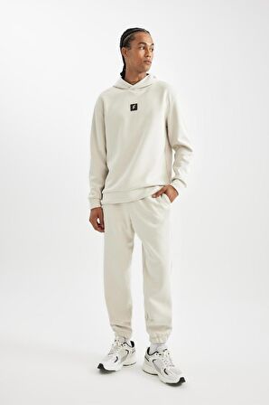 DeFactoFit Standart Fit Kapüşonlu Skuba Dalgıç Kumaş Sporcu Sweatshirt B4758AX24AUBG721