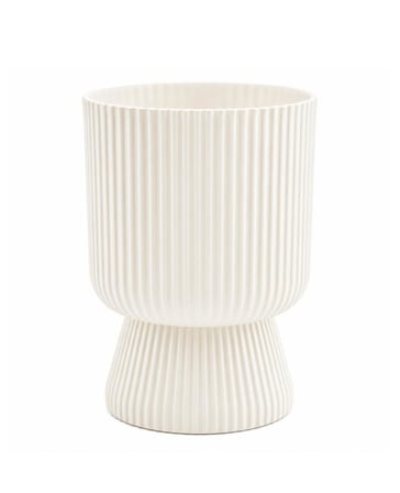 SO-LTSA03 Lotus Ayaklı Plastik Vazo Çiçek Saksı 10,5 Lt No: 3 Beyaz 6 Adet