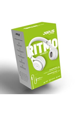 Jopus Kopya - Js80 Ritmo Universal 3,5 Mikrofonlu Kulaklik JS80-Beyaz