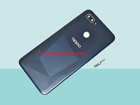 Oppo A12 Uyumlu FULL KASA Arka Kapak Batarya Kapağı - SİYAH