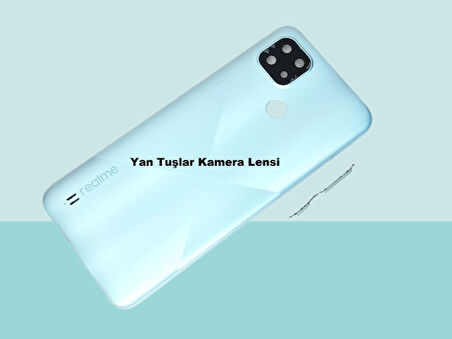 Oppo Realme C21 Uyumlu FULL KASA Arka Kapak Batarya Kapağı - MAVİ
