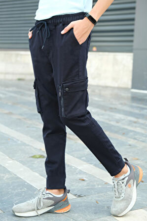 Erkek Çocuk Bel lastikli Cepli  Kargo Pantolon