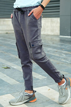 Erkek Çocuk Bel lastikli Cepli  Kargo Pantolon