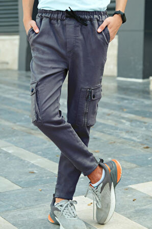 Erkek Çocuk Bel lastikli Cepli  Kargo Pantolon