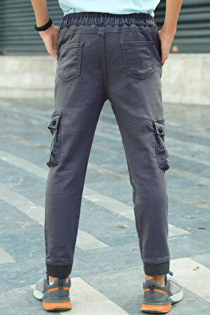 Erkek Çocuk Bel lastikli Cepli  Kargo Pantolon