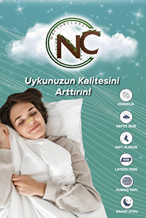 NattureCare Yeni Nesil Nefes Almaya Yardımcı Ve Horlamayı Azaltan Burun Bandı 10'Lu Yuvarlak 60*22 SKIN