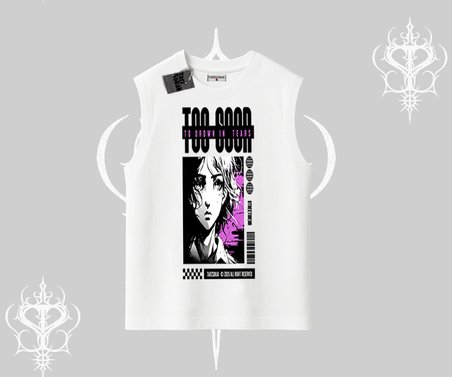 Kolsuz Tshirt Too Good Anime Girl Grafik Baskılı