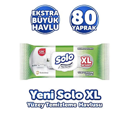 Solo Tüm Yüzeyler Islak Temizleme Havlusu XL 80 Yaprak