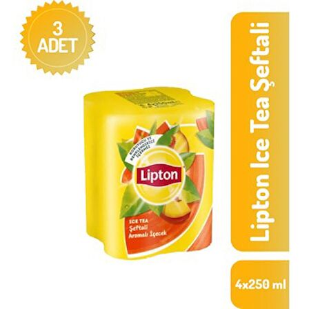 Lipton Ice Tea Şeftali Aromalı 4 x 250 ml ( 3 adet)