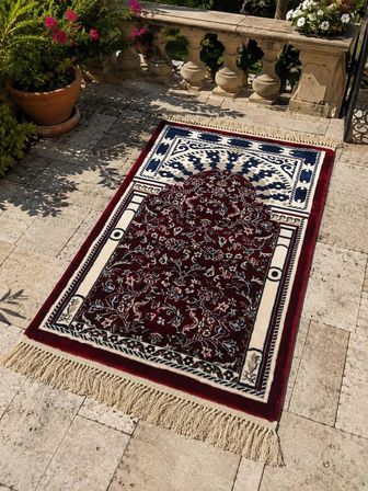 AL HARAMAIN 002_Bordo 14 mm /2200 Gr yumuşak Sık Dokuma Ravza Seccade