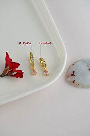 2 Adet Zirkon Kalpli Halka Piercing Tragus Helix Forward Kıkırdak Lob Daith (1 Adet 6 mm 1 Adet 8 mm)