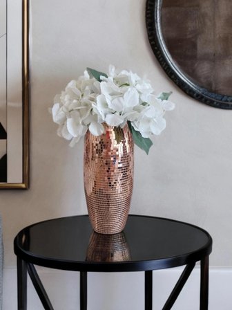 AYNALI CAM VAZO UZUN ROSE GOLD 